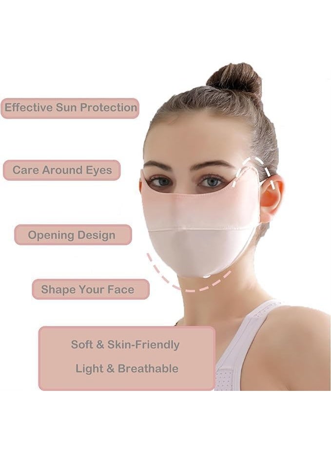 ChicAbode UV Face Mask, Sun Protection Face Mask, UPF 50+ Ice Silk Cooling Sunscreen Mask, Washable Reusable (Pink) - Image 4